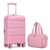 Kono Suitcase Set 3 Piece Expandable 22x14x9 Airline Approved Hard Shell Travel Trolley 4 Spinner Wheels Lightweight Polypropylene Suitcase with TSA Lock, Pink