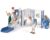 KORIMEFA 11 in 1 Toddler Slide Set – Baby Slide for Toddlers 1-3 with Ring Toss and Basketball Hoop, Indoor Outdoor Toddler Playset Playground, Blue