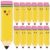 Kosiz 120 Pcs Cute Pencil Bookmarks Ruler Bulk Gifts Back to School Gifts Classic Yellow Spiritual Reading Rulers Party Favors for Classroom Rewards Booklover Students Office Favors