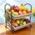 Kosunburg 2-Tier Faux Rattan Wicker Storage Basket with Metal Frame, Countertop Organizer Shelf for Kitchen, Bathroom, Pantry (Medium)