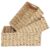 Kosunburg Set of 3 Faux Wicker Storage Baskets, Handwoven Rattan Organizer Bins for Kitchen, Bathroom, Shelf & Closet, Multipurpose Boho Home Decor Baskets