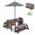 KOTEK Kids Picnic Table with Umbrella, Wooden Sand & Water Table