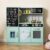 KOTEK Play Kitchen for Kids, Wooden Chef Pretend Toy Kitchen Set w/Oven, Chalkboard, Telephone, Ice Maker, Microwave, Dishwasher, Realistic Kids Kitchen Playset, Gift for Boys Girls 3+ (Green)