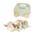 KQFCAZRE 31 Pieces Wooden Food Truck Playset Great Gift Wooden Picnic Cart Set Kids Play Wood Snack Cart for Young Children, Playroom