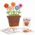 KQFCAZRE Planter Puzzle Toy Assembling Wooden Flower Blocks Matching
