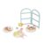 KQFCAZRE Toy Dessert Stand with Pretend Desserts Pastel Dessert Stand with Sweets Pale Wooden Cake Playset for Classroom