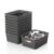 Krihan 9-Pack Plastic Woven Storage Baskets Set -Grey Organizer Bins for Shelves, Kitchen Pantry, Bathroom, Office | 10.1″L x 7.55″W x 4.1″H | Multi-Purpose Shelf Basket Organizers