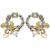Kronabelle 2 Pcs Beaded Rings, Elastic Pearl Ring and Flower Titanium Steel Band, Stacking Rings Set for Women, Floral Pearl Design, Stretchable Fit, Layered Wear, Polished Look
