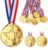 KuicineScroft 16Pcs Gold Award Medals for Kids with Ribbons, Sports Prizes