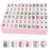 KUJIMIEDA American Mahjong Tile Set with 166 White Tiles, 1.2-Inch Mah Jongg Sets, Mahjong Gift Set and Mahjong Tile Bag, Complete Portable Game Set for Family, Travel, Parties (Pink)