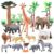 kukifun Safari Animal Figurines 20 Pcs Wild Zoo Toys with Booklet for Kids
