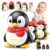 KWYZ 3-Piece Penguin Musical Talking Toys, Magnetic Mama & Baby Toys 6-12 Months, Tummy Time Toys with Light Up, Walking Toys Newborn Infant Toddler Toys for 6 Month Old & 1 Year Old Boy Girl Gifts