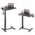 KYDEVO Mobile Standing Desk with Hidden Wheels, Pneumatic Height Adjustable Overbed Bedside Table, Portable Rolling Sit-Stand Workstation with Cup Holder & Headphone Hook for Hospital Home Office Use