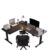 L-shaped corner desk with electric height adjustment, ergonomic sit-stand desk for home office (black, 140cm/left corner)