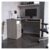 L-Shaped Desk, Keyboard Tray, Two Drawers, One Open Shelf, Light Gray