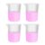 Labvida 4pcs Stackable Plastic Beakers, Vol.500ml, PP Material, with Molded Graduation, LVB004