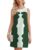 Ladyful Color Block Shift Dress Cotton Linen Sleeveless Crew Neck Mini Dresses 60s Party Vacation Sundresses with Pockets Dark Green