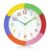 Lafocuse Colorful Kids Wall Clock Learn to Tell Time for Classroom 10 Inch