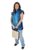 LaFursion Blue Lagoon Butterfly Sleeveless Smock Zip-Up Hair Resistant (Medium)