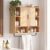 Lahomie Wall Bathroom Storage Cabinet, Fluted Medicine Cabinet with Doors & Adjustable Shelf, Over the Toilet Storage Cabinet for Laundry Room, Kitchen and Entryway(31.5″ W, Natural Wood)