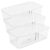 LALADEFIEE 3pcs Acrylic Rectangular Drawer Organizer Box for Kitchen Office
