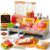 lalalark Toss ‘n Toast Sandwich Restaurant Playset for Kids, 40+ Pieces Pretend Food with Interactive Magic Slicer & Panini Press, Role Play Toys for Boys Girls 3+ Years Old Birthday Gifts