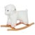 Lamb Rocking Horse for Kids, Plush Ride-On Rocker with Wooden Base, White