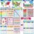 Laminated Educational Poster, 8 PCS Double-Sided Math-themed Posters