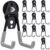 Landhoow 10 Pcs Large Magnetic Hooks Heavy Duty Garage Magnet Hooks Strong Storage Utility Magnetic Hangers with Anti Slip Rubber Coating for Indoor and Outdoor Hanging (Black)