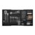 Landmok Bamboo Silverware Drawer Organizer, 17.72-29.53 Inch Expandable Large Kitchen Drawer Organizer, 5-8 Slot Flatware with Removable Card Slots & Knife Block for Spoon Butter Knive, Black