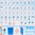 Langfang 166 American Mahjong Tile Set, 1.2″ Travel Size Mini Blue 3D Engraved Melamine Chinoiserie Mahjong Tiles with PVC Storage Bag & Dice, Portable Family Game Night Gift for Mahjong Lovers