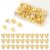 Lanjiesh 50Pcs Heart Gold Push Pins for Corkboards, Cute Thumbtacks, Decorative Push Pins for Photos Posters Wall Bulletin Board Home Office Supplies Accessories