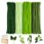 LansinLife 400 Pcs Pipe Cleaners Craft Set, 4 Assorted Pipe Cleaners Flower Kit, 7MM Fluffy Chenille Stems Flower Making Kit with 1Pcs Storage Bag for DIY Bouquet Gift Crafts Decorations (New Green)