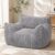 LaoGeoRon Giant Bean Bag Chairs for Adults, Large Plush Bean Bag Chair with Armrests and Side-Pocket, Living Room Beanbag Chair with Memory Foam Filled, Vacuum-Compressed for Easy Gifting, Grey