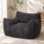 LaoGeoRon Giant Bean Bag Chairs for Adults, Large Plush Bean Bag Chair with Armrests and Side-Pocket, Living Room Beanbag Chair with Memory Foam Filled, Vacuum-Compressed for Easy Gifting, Black