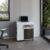 Laptop Desk for Bedroom，Extendable Desk, 2 Drawers, 4 Shelves, 4 Wheels