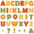 Large 6 Inch Bulletin Board Letters Set Fall Orange Green Alphabet Cutouts