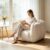 Large Bean Bag Chair for Adults(Only Cover) Soft Chenille (Beige)