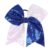 Large Big 7 Inch Cheer Bow, 4th of July Sequin Bow Elastic Hair Tie, Glitter Hair Bow Scrunchies, Ponytail Hair Accessories Independence Day Gift for Teen Girls Women (Royal Blue+White)