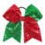 Large Big 7 Inch Sequin Bow, Cheer Bow Elastic Hair Tie, Glitter Hair Bow Ribbon Scrunchies, Ponytail Holders Christmas Hair Accessories Gift for Teen Girls Women (Red+Green)