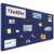 Large Bulletin Board, 72×48 Inches Cork Board Alternative, Large Felt Board Decorative Pin Board for Wall, Foldable Photo Board Self-Adhesive Vision Board with 36 Pushpins Dark Blue