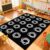 Large Classroom Rug, Black Classroom Seating Carpet with 20 White Circles Abstract for Preschool, 6×8.4ft Kids Circle Time Playroom Rug, Educational Area Rug for Daycare Elementary Playmat