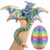 Large Dynamic 3D Printed Dragon Egg with Dragons Inside， 3D Printed Flexible Articulated Crystal Animals with Movable Wings , Flying Fidget Bird with Eyes Model for Desktop Home Decoration（SCCHMT）