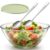 Large Glass Mixing Bowl with Lid, Clear 4.8 Quart Borosilicate Glass Salad Serving Bowl with Stainless Steel Spoon and Fork, 10.6 x 4.7 inch, Dishwasher Safe for Prepping, Baking, Cooking