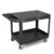 Large Heavy Duty Plastic Utility Service Cart Flat top 45.8 x 25 Inch, Work Cart Flat Shelves Holds up to 550 lbs – 2 Tier Service Cart with 360°Swivel Wheels (2 with Brakes) Black