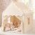 Large Kids Play Tent with Mat & Star Lights, Pink Princess Tent for Girl