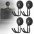 Large Magnetic Hooks Heavy Duty for Garage Magnet Hooks for Hanging Heavy Duty Strong Magnet Storage Hooks for Hanging Garden Tools (3.6 Inch Magnet-4 Pcs L-Black)