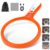 Large Magnifying Glass with Light: 5IN Handheld Illuminated Lighted Magnifier with 13 LED Lights, Rechargeable Magnifier (Orange+White, Magnifier with Light (No Case))