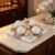Large Marble 3D Tic Tac Toe Game, Stone Board with White and Brown XO Piece