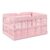 Large Pink Collapsible Fabric Storage Basket with Sturdy Carry Handles, Foldable Open Top Cubby Organizer Bin for Nursery, Closet, Playroom, Shelves & Toy Storage